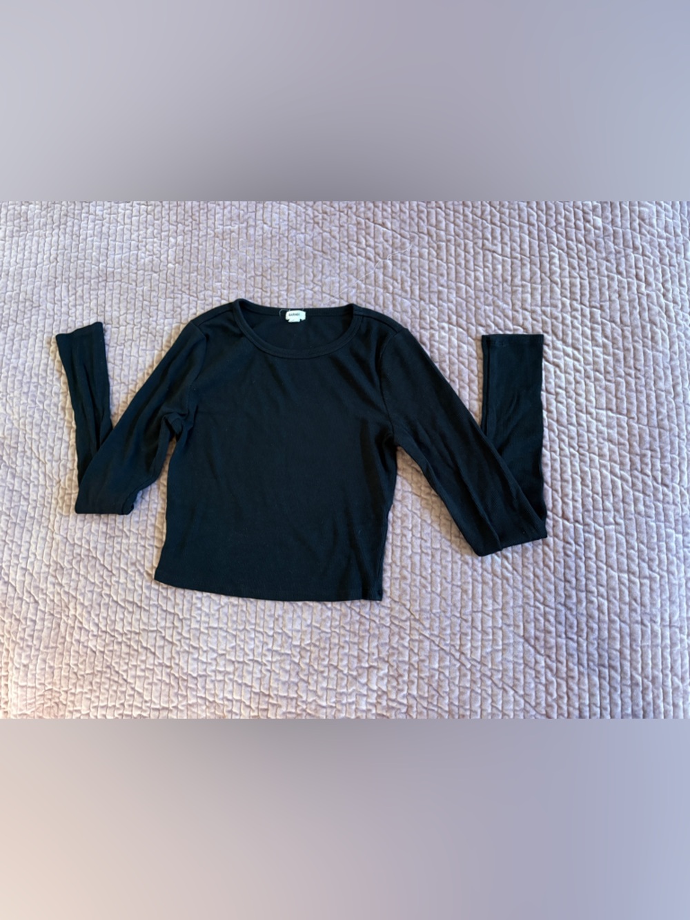 Garage Black Long Sleeve Scoop Neck Top